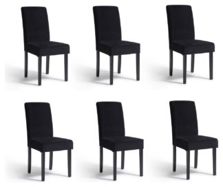 An Image of Argos Home Midback Velvet Dining Chairs - Black