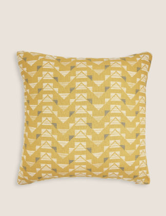 An Image of M&S Pure Cotton Geometric Cushion