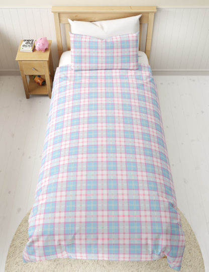 An Image of M&S Cotton Blend Checked Bedding Set