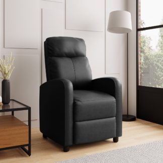 An Image of Mason Faux Leather Recliner Black