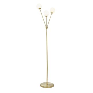 An Image of Orb 3 Light Floor Lamp - Brass & Opal