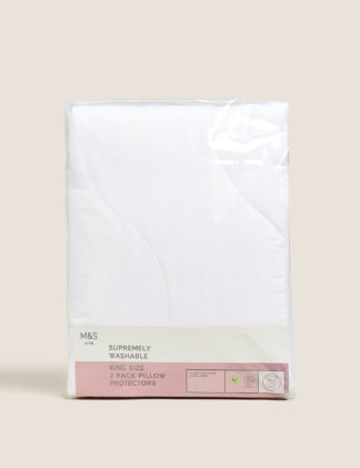 An Image of M&S 2 Pack Supremely Washable King Size Pillow Protectors