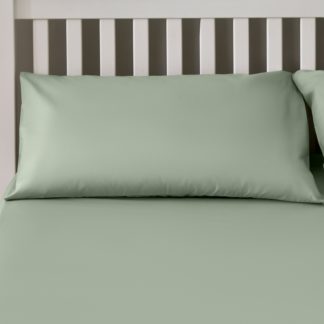 An Image of The Willow Manor Easy Care Percale Housewife Pillowcase Pair - Sage Green