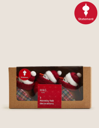 An Image of M&S 3 Pack Robin Tree Decorations