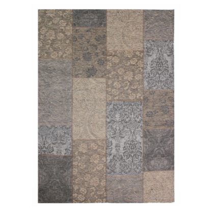 An Image of Romance Patchwork Rug Grey and White