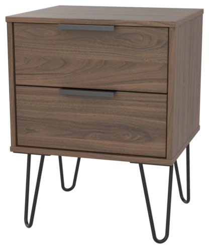 An Image of Verona 2 Drawer Bedside Table - Walnut Effect