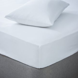 An Image of Soft & Cosy Luxury Brushed Cotton Fitted Sheet White