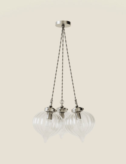 An Image of M&S Glass Multi-light Cluster Pendant Light