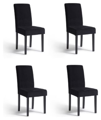 An Image of Argos Home Midback Velvet Dining Chairs - Black