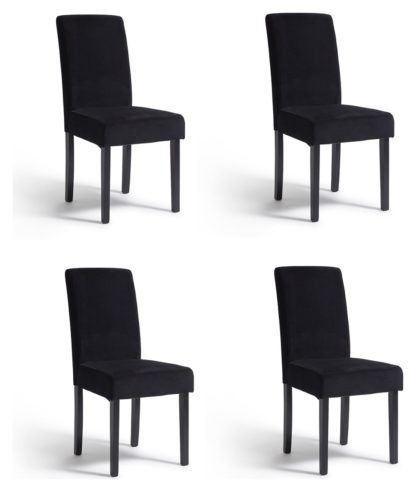 An Image of Argos Home Midback Velvet Dining Chairs - Black