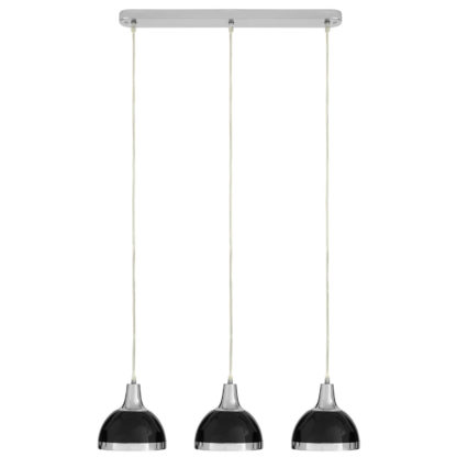 An Image of Jasper Black Shade Chrome Pendant Light