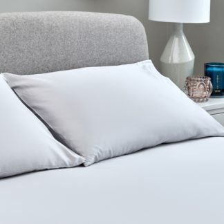 An Image of The Willow Manor Egyptian Cotton Sateen Housewife Pillowcase Pair - Pearl Grey