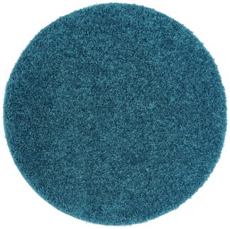 An Image of Buddy Plain Circle Cut Pile Rug - 100x100cm - Teal