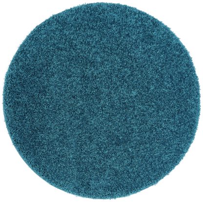 An Image of Buddy Plain Circle Cut Pile Rug - 100x100cm - Teal