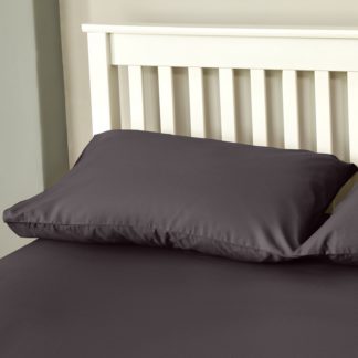 An Image of The Willow Manor 100% Cotton Percale Housewife Pillowcase Pair - Graphite