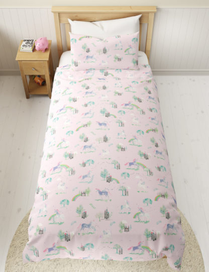 An Image of M&S Pure Cotton Unicorn Bedding Set