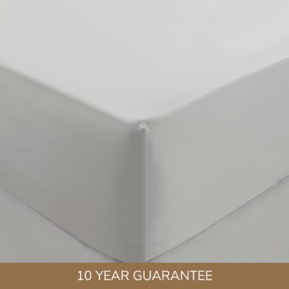 An Image of Dorma 300 Thread Count 100% Cotton Sateen Plain Fitted Sheet White