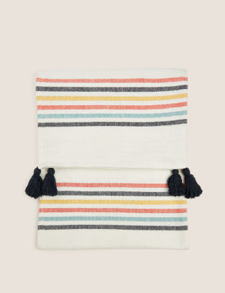 An Image of M&S Pure Cotton Striped Throw