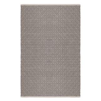An Image of Diamond Weave Rug Grey and White