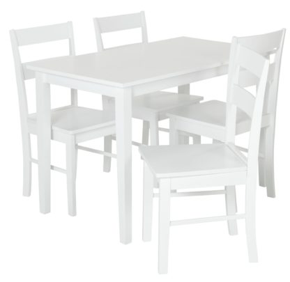 An Image of Habitat Chicago Solid Wood Round Table & 4 Two Tone Chair