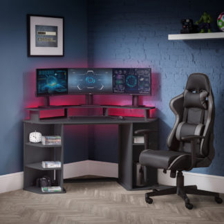 An Image of Orbit Grey Wooden Corner Gaming Desk