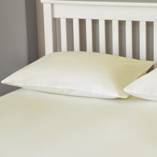 An Image of The Willow Manor 100% Cotton Percale Housewife Pillowcase Pair - Ivory