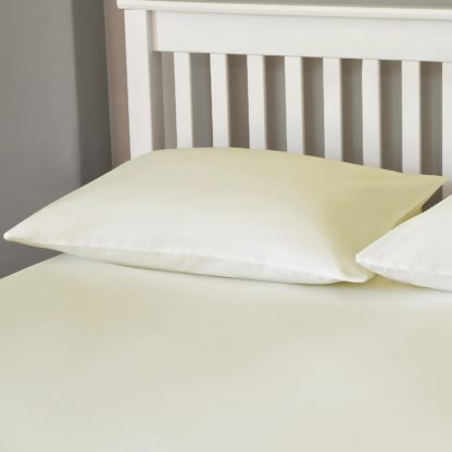 An Image of The Willow Manor 100% Cotton Percale Housewife Pillowcase Pair - Ivory