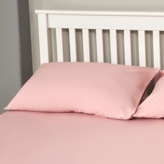 An Image of The Willow Manor 100% Cotton Percale Housewife Pillowcase Pair - Blush
