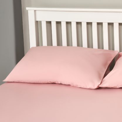 An Image of The Willow Manor 100% Cotton Percale Housewife Pillowcase Pair - Blush