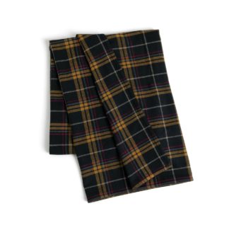 An Image of Habitat Manor House Check Wool Throw - Navy