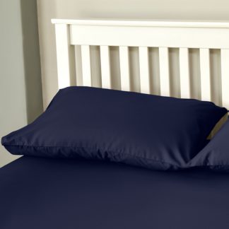 An Image of The Willow Manor 100% Cotton Percale Housewife Pillowcase Pair - Midnight