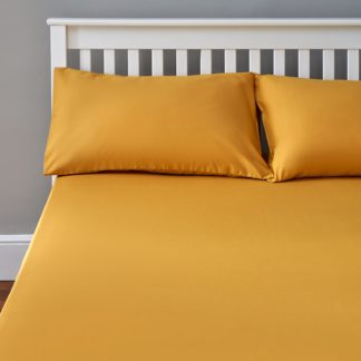 An Image of The Willow Manor Easy Care Percale Single Fitted Sheet - Ochre