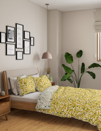 An Image of M&S Cotton Blend Floral Bedding Set