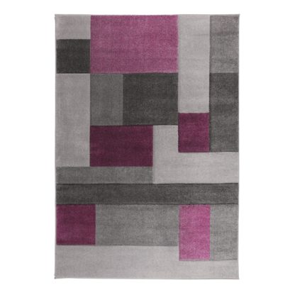 An Image of Cosmos Hand Carved Rug Pink, Grey and Brown