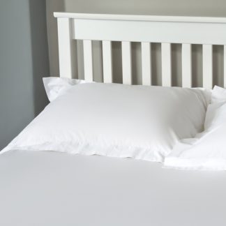 An Image of The Willow Manor 100% Cotton Percale Oxford Pillowcase Pair - Optic White