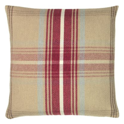 An Image of Window Check Cushion - 43x43cm - Rose