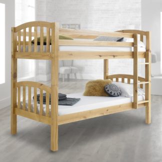 An Image of American Solid Pine Wooden Bunk Bed Frame - 3ft Single