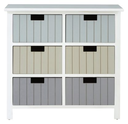 An Image of Premier Housewares New England 6 Drawer Chest -Multicoloured