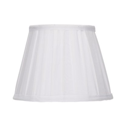 An Image of Raye Dove Pleated Taper Silk Shade - 20cm