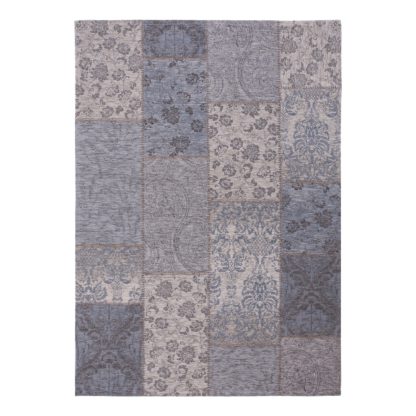 An Image of Romance Patchwork Rug Grey and White