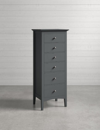 An Image of M&S Hastings Dark Grey Tall 6 Drawer Chest, Dark Grey