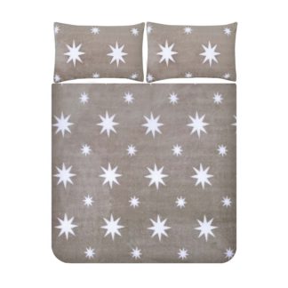 An Image of Snuggle Fleece Bedding Set - Grey Star - Double