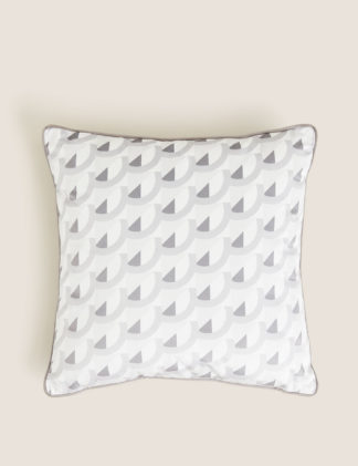 An Image of M&S Velvet Geometric Print Cushion