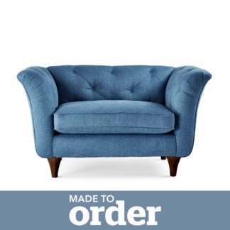An Image of Jaipur Snuggle Chair Brushed Plain Fabric Blue