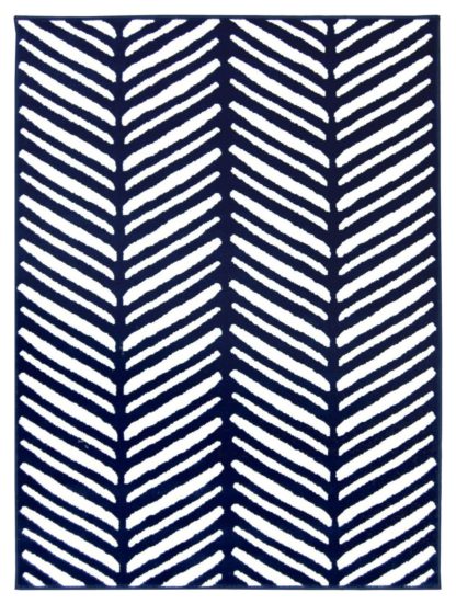 cbf84cd74a2744d60971e8fe9e0fa7e6e67ccf9306866a768ad6b33e87b6c42a.jpg An Image of Homemaker Herringbone Rug - 120x170cm - Navy