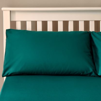 An Image of The Willow Manor Easy Care Percale Housewife Pillowcase Pair - Dark Teal