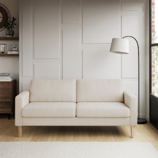 An Image of Jacob Sherpa 3 Seater Sofa Ivory