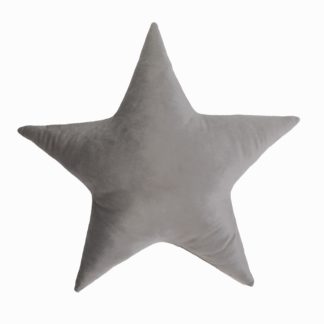 An Image of Star Velvet Cushion - Silver