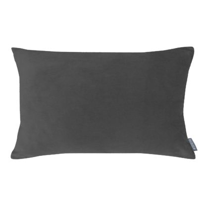 An Image of Country Living Velvet Linen Cushion - 30x50cm - Dark Grey