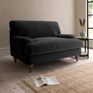 An Image of Darwin Luxury Velvet Snuggle Chair Black